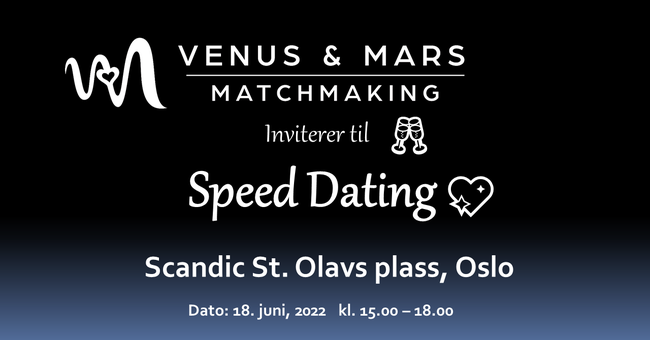 Speed 💖 Dating i Oslo, lørdag 18. juni, 25-35 år